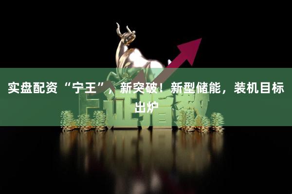 实盘配资 “宁王”,新突破!新型储能,装机目标出炉